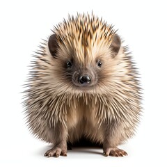 Obraz premium a porcupine, studio light , isolated on white background