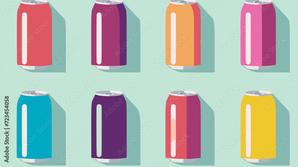 Wall mural Soda Can. In the style of a flat minimalist colors SVG vector