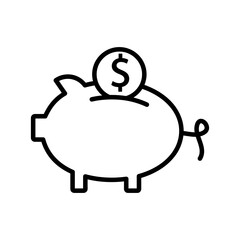 Piggy Bank Icon Vector, simple flat trendy style illustration on white background..eps