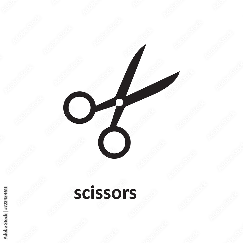 Poster scissors icon vector , cutting scissors flat simple illustration on white background..eps