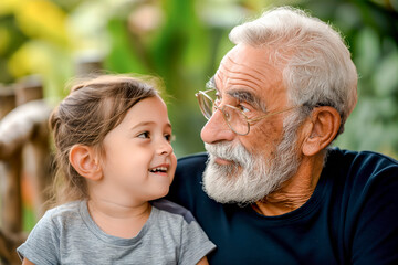 Grandfather Sharing a Moment with his granddaughter