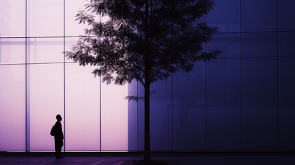 purple hall in the night