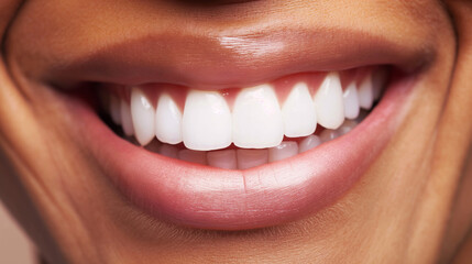 Fototapeta premium Dental care, female smile after teeth whitening