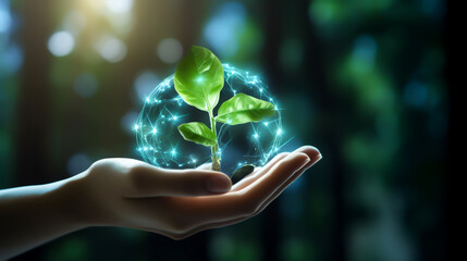 Earth day green background Generated by AI