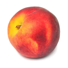 One peach isolated on white background
