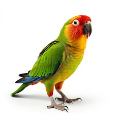 Obraz premium a parrot, studio light , isolated on white background