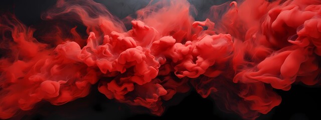 Red abstract smoke wave background mixed with black smoke, in creative abstract style