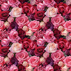 Oil Painting Flower Seamless Pattern