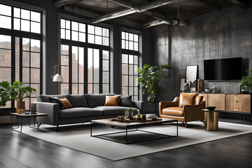 Lofted Living: Sofa and Armchair Styling in an Industrial Studio
