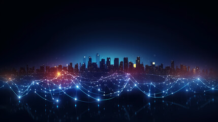 Obraz premium Abstract background of future network technology and network connections