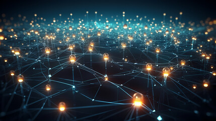 Obraz premium Abstract background of future network technology and network connections