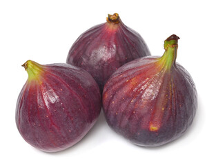 Three figs isolated on white background