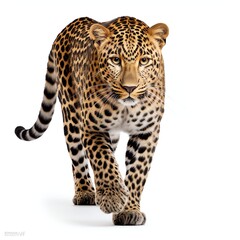 a leopard, studio light , isolated on white background