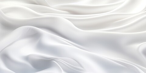White silk with flowing waves creating a delicate texture. Vertical wedding decor background image. - obrazy, fototapety, plakaty