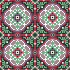Seamless Portuguese and Spain luxury modern style abstract colorful ancient traditional design.