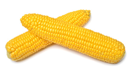 Two corns isolated on white background