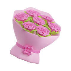 3d rose bouquet valentine's day icon