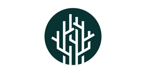 Obraz premium technology tree logo design, logo design template symbol icon idea.