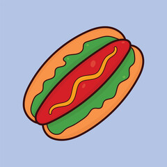Hotdog vector illustration Fast food Hot Dog Icon