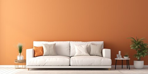 Bright living room with a cozy sofa and pillows.