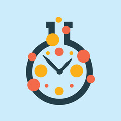 Time clock vector logo template design.