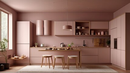 Fototapeta na wymiar modern kitchen interior generative ai