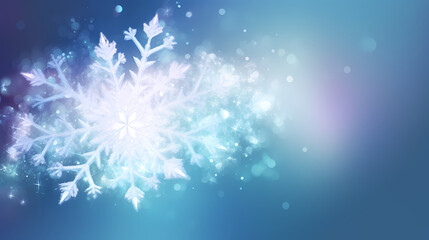 Festive snowflake background with beautiful design and space for text