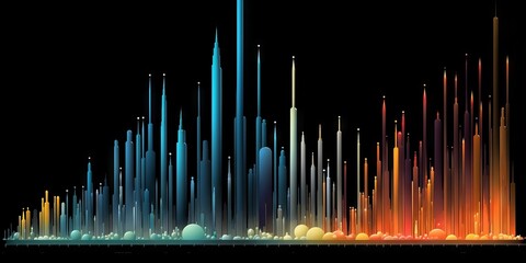 Vibrant Ribbons Unraveling in an Infinite Chromatic Symphony. Generative AI.