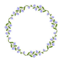vector hand drawn floral wreath on white background
