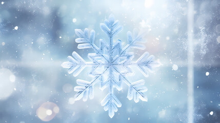 Festive snowflake background with beautiful design and space for text