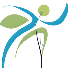 abstract background with green leaves