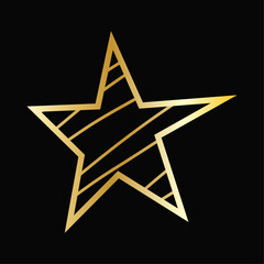 Vector realistic metal gold star illustration