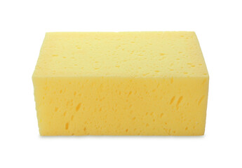 One new yellow sponge isolated on white