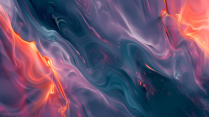 Fluidity and Movement. Abstract Digital Art with Simple Aesthetic