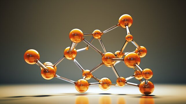 3d illustration of molecule model and science technology. Generate AI image