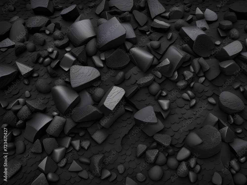 Wall mural natural black coals for background