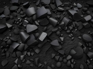 Natural black coals for background