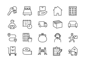 引越しに関するアイコンセット