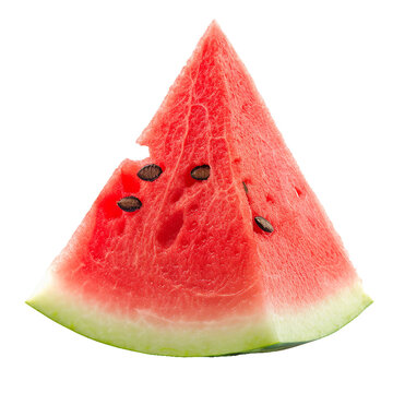 Watermelon shaped like a pyramid, transparent background, isolated image, generative AI