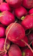 radishes on market stall