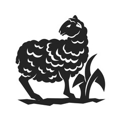 Fototapeta premium Lamb Logo template Isolated. Brand Identity. Icon Abstract Vector graphic