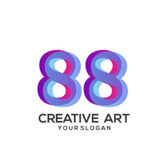 Number logo gradient design colorful