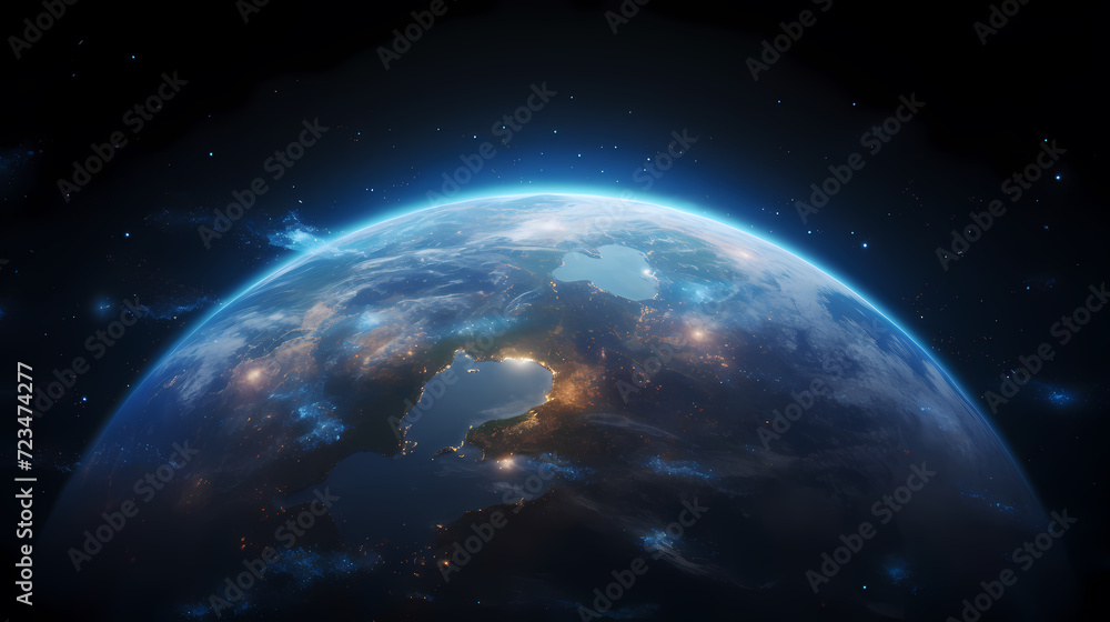 Poster digital technology universe earth abstract graphics poster web page ppt background