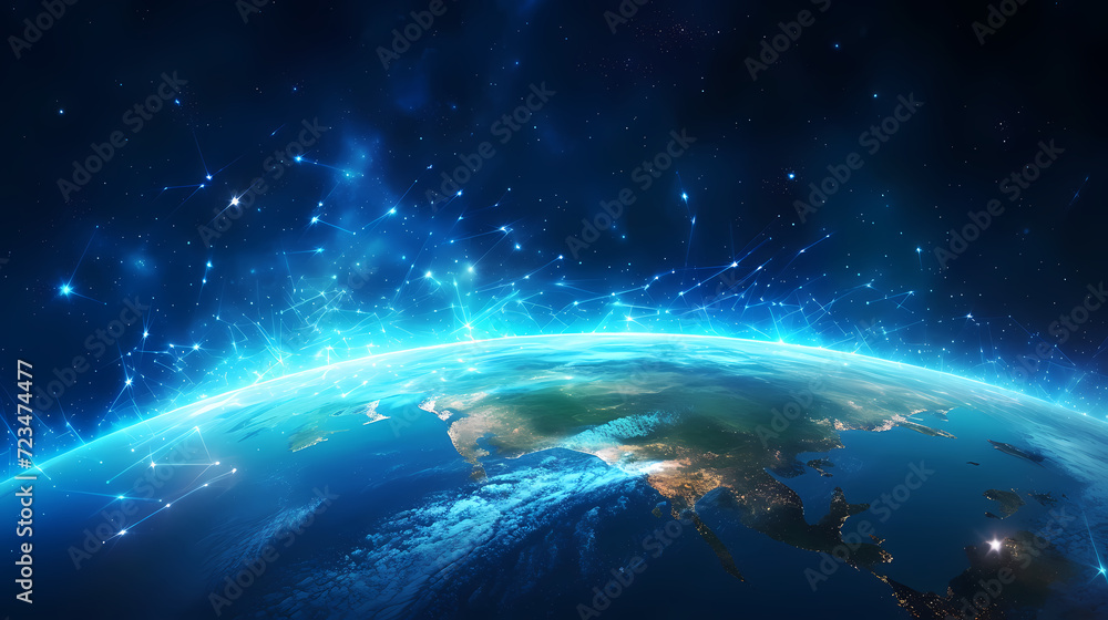 Aufkleber digital technology universe earth abstract graphics poster web page ppt background