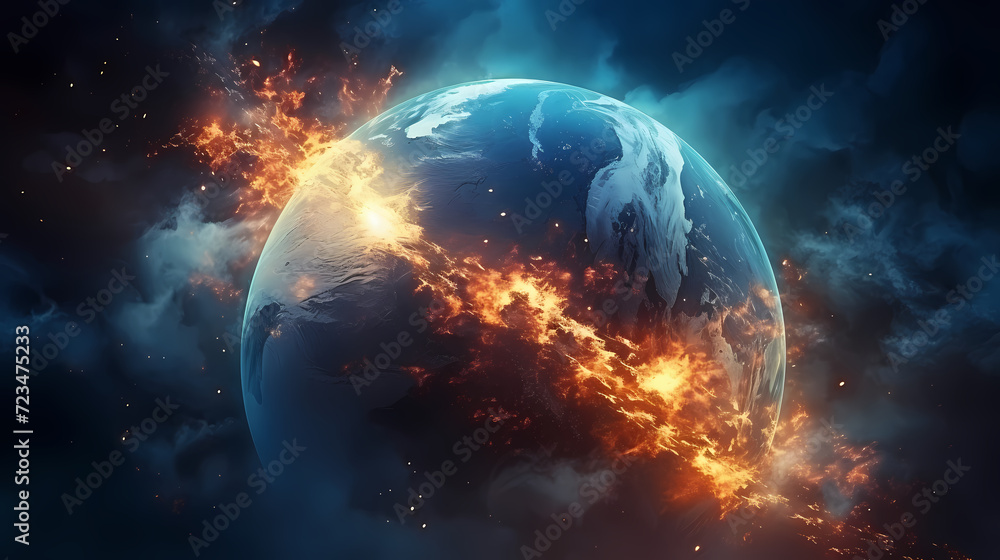 Poster digital technology universe earth abstract graphics poster web page ppt background