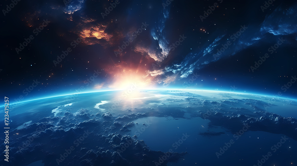 Poster digital technology universe earth abstract graphics poster web page ppt background