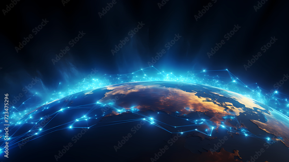 Aufkleber digital technology universe earth abstract graphics poster web page ppt background