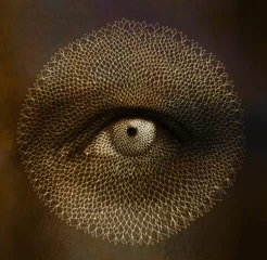 Fotobehang Surrealisme Eye mandale design with a snake effect