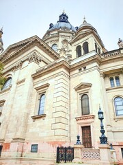 Fototapeta na wymiar Hungary Budapest St Stephen Basilica along Rhine river and Danube river 