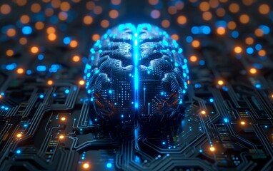 Futuristic Brain Made from Circuits